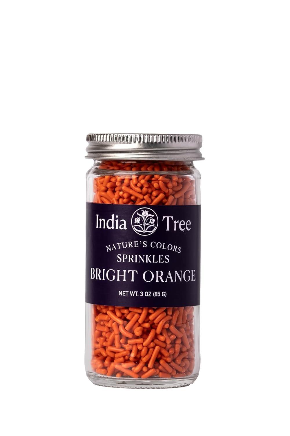 image:imageBright Pink Sprinkles Vegan NonGMO DyeFree AllergenFree 3 oz Jar India Tree Natures ColorsBright Orange