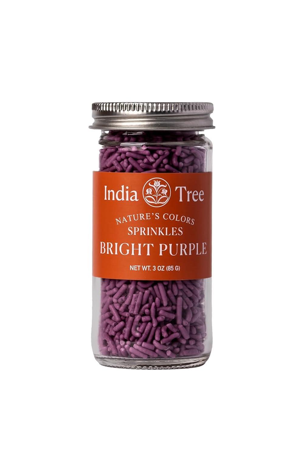 image:imageBright Pink Sprinkles Vegan NonGMO DyeFree AllergenFree 3 oz Jar India Tree Natures ColorsBright Purple