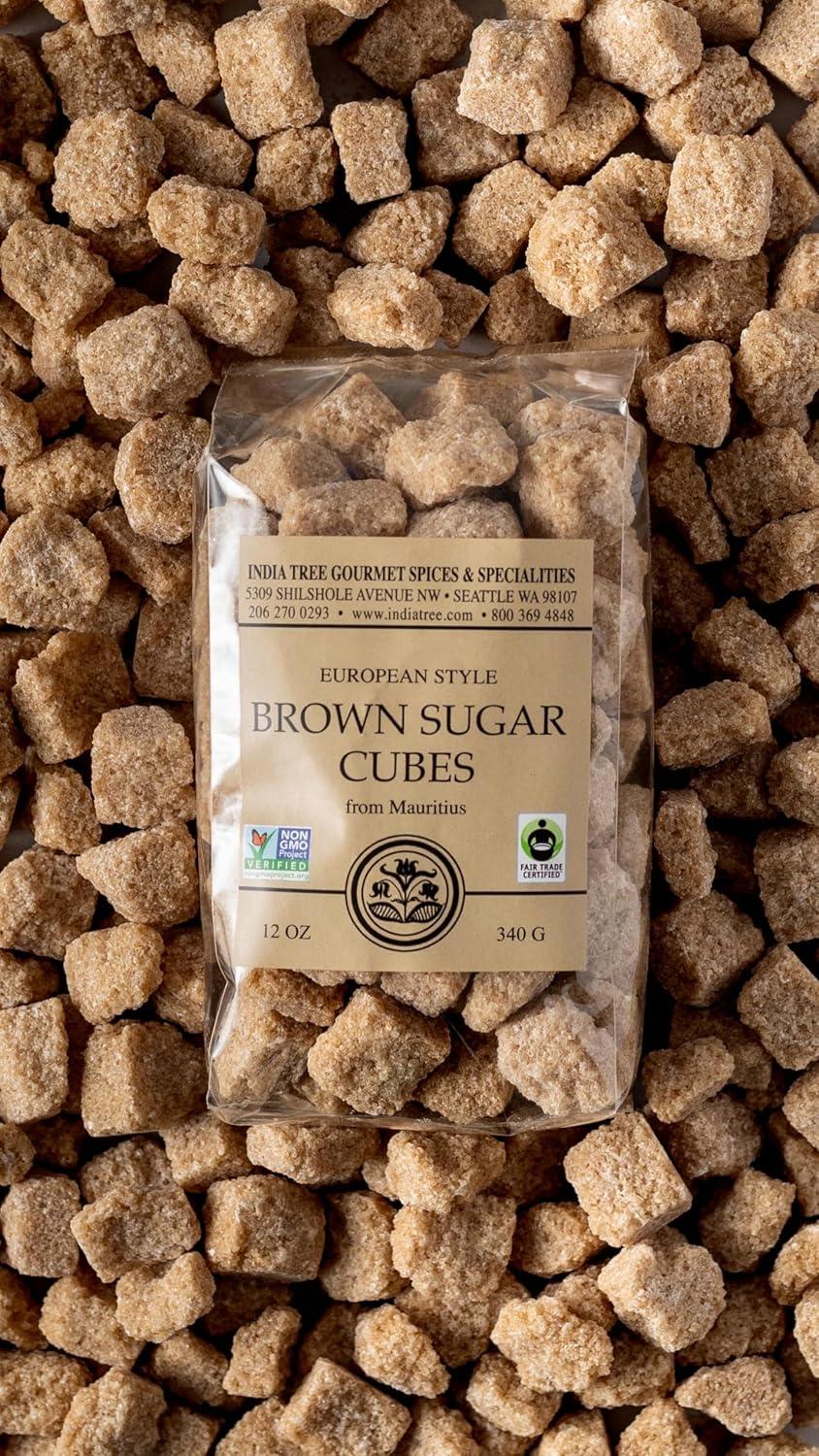 image:imageIndia Tree NonGMO Fair Trade White Sugar Cubes 11 lb Container Pure Cane Sugar RoughCut Cubes for Coffee Tea Cocktails Beverages and EntertainingBrown Sugar Cubes