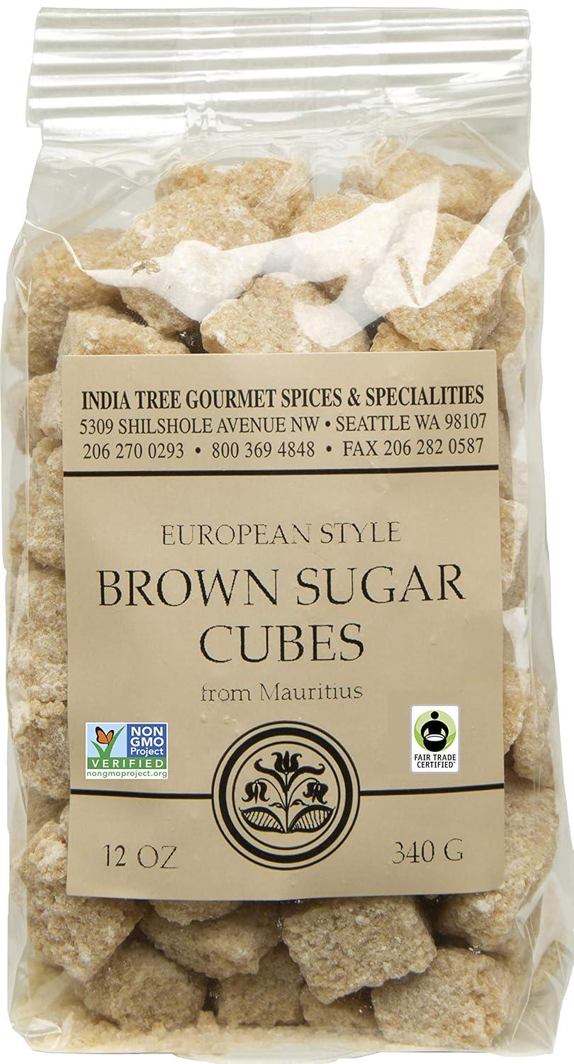 image:imageIndia Tree NonGMO Fair Trade White Sugar Cubes 11 lb Container Pure Cane Sugar RoughCut Cubes for Coffee Tea Cocktails Beverages and EntertainingBrown Sugar Cubes