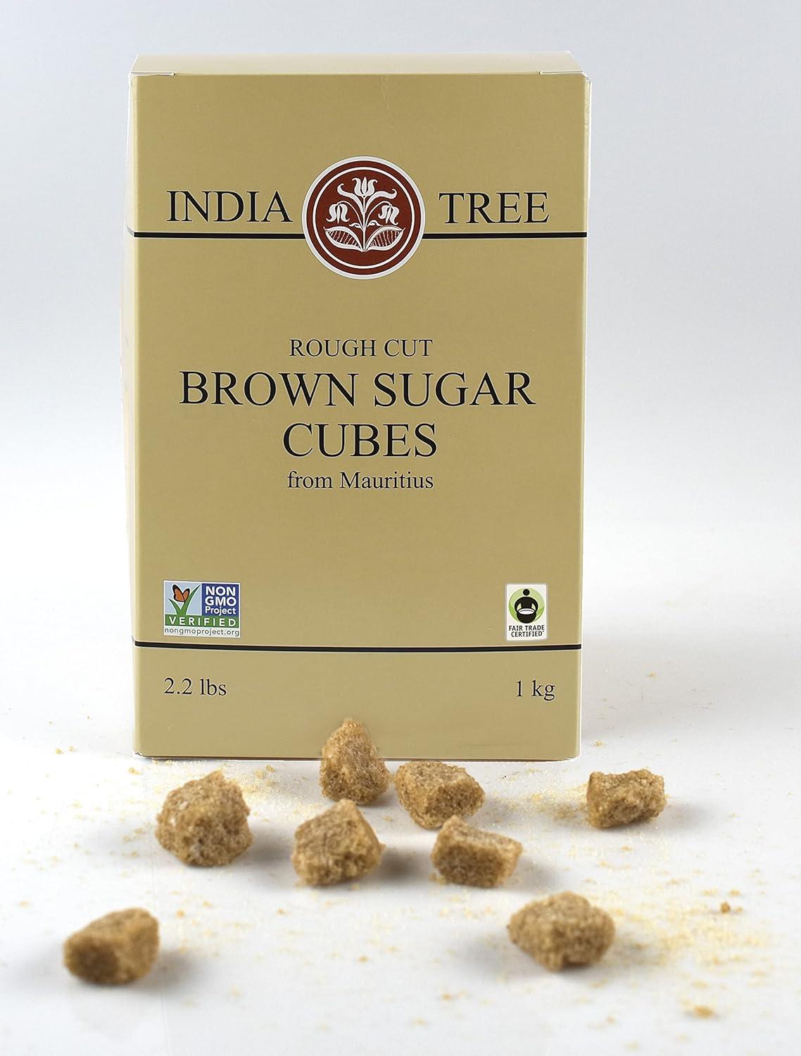 image:imageIndia Tree NonGMO Fair Trade White Sugar Cubes 11 lb Container Pure Cane Sugar RoughCut Cubes for Coffee Tea Cocktails Beverages and EntertainingBrown Sugar Cubes