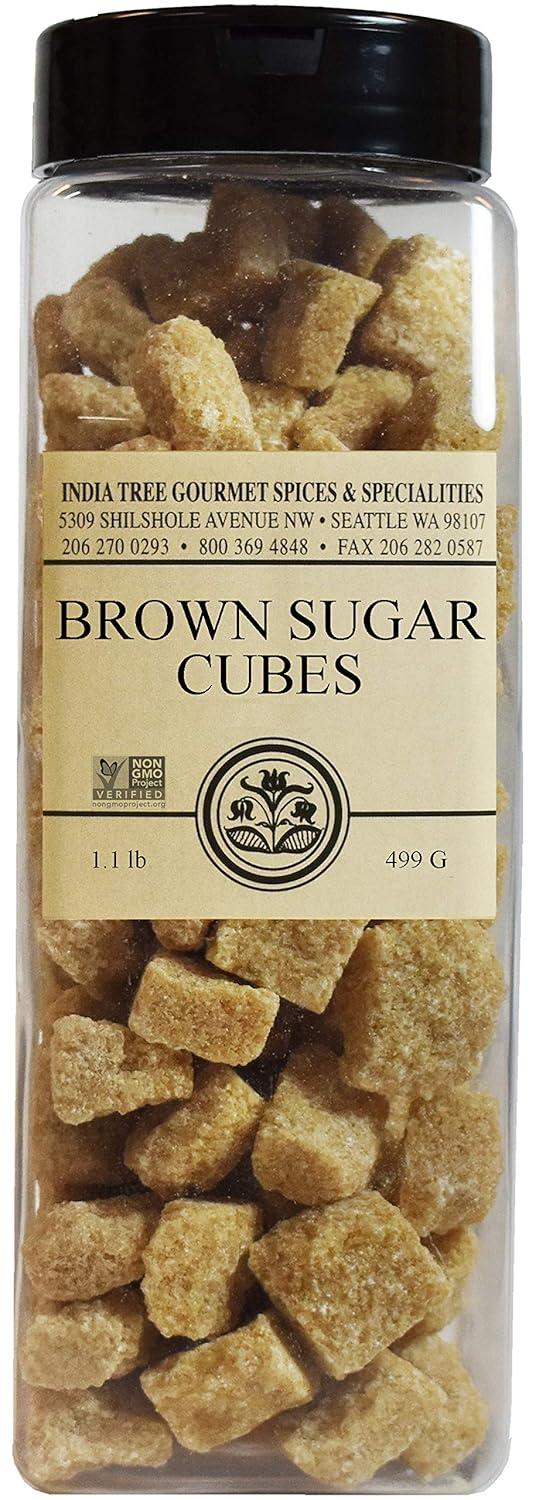 image:imageIndia Tree NonGMO Fair Trade White Sugar Cubes 11 lb Container Pure Cane Sugar RoughCut Cubes for Coffee Tea Cocktails Beverages and EntertainingBrown Sugar Cubes