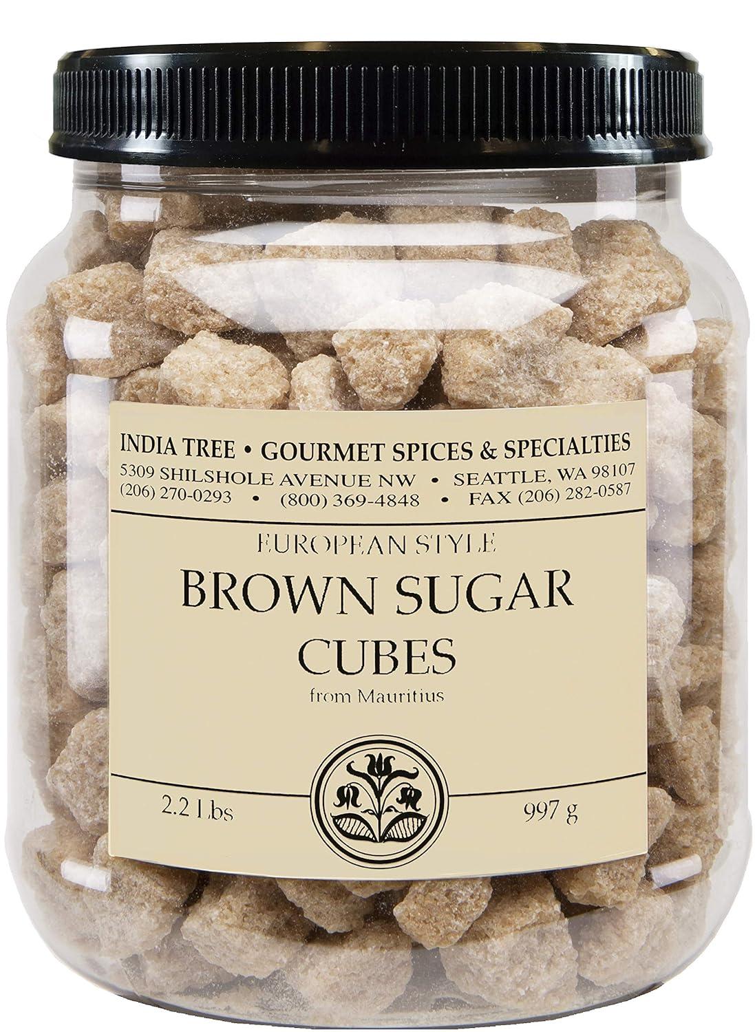 image:imageIndia Tree NonGMO Fair Trade White Sugar Cubes 11 lb Container Pure Cane Sugar RoughCut Cubes for Coffee Tea Cocktails Beverages and EntertainingBrown Sugar Cubes