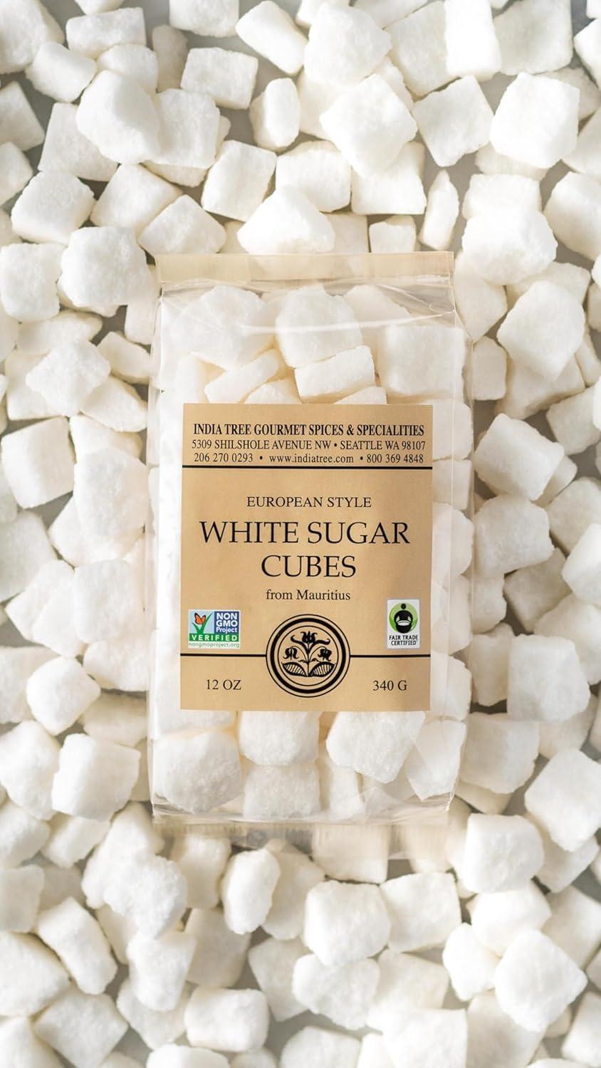 image:imageIndia Tree NonGMO Fair Trade White Sugar Cubes 11 lb Container Pure Cane Sugar RoughCut Cubes for Coffee Tea Cocktails Beverages and EntertainingWhite Sugar Cubes