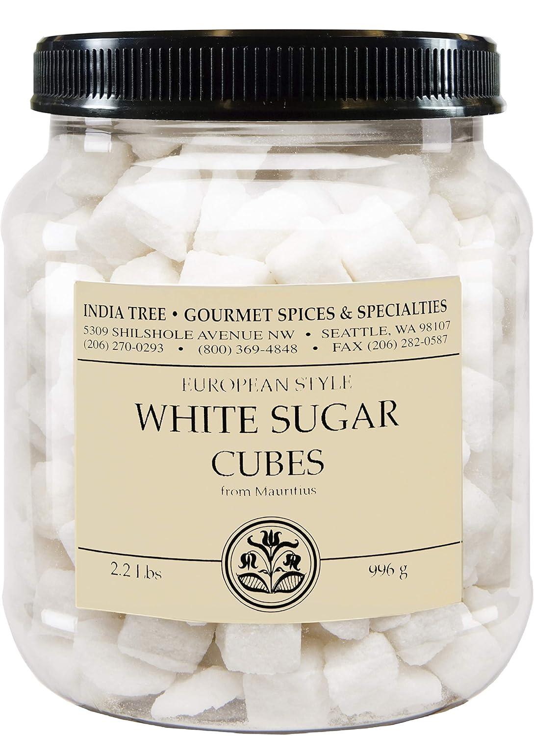 image:imageIndia Tree NonGMO Fair Trade White Sugar Cubes 11 lb Container Pure Cane Sugar RoughCut Cubes for Coffee Tea Cocktails Beverages and EntertainingWhite Sugar Cubes