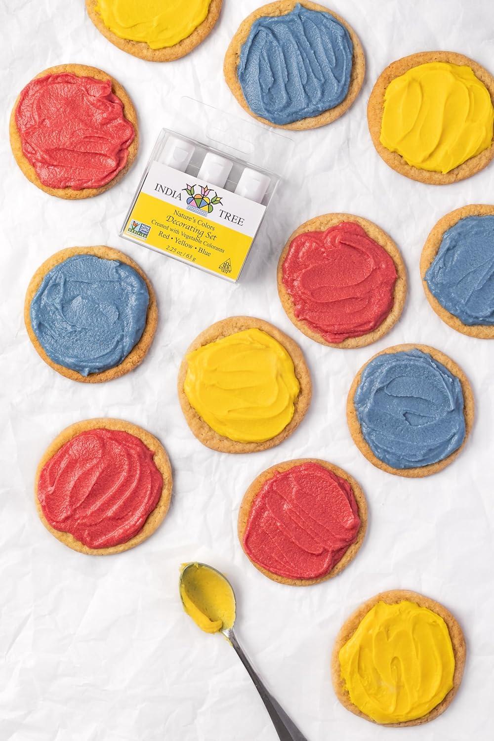 image:imageNatural Liquid Food Coloring Set PlantBased DyeFree NonGMO AllergenFree 3 Bottles Red Yellow Blue 1265 oz India Tree Natures Colors