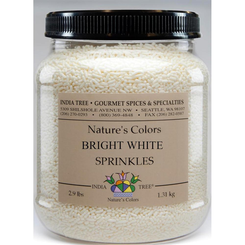 image:imageBright Pink Sprinkles  Vegan NonGMO DyeFree AllergenFree 3 oz Jar  India Tree Natures ColorsBright White