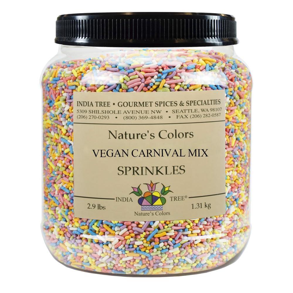 image:imageBright Pink Sprinkles  Vegan NonGMO DyeFree AllergenFree 3 oz Jar  India Tree Natures ColorsPastel Rainbow