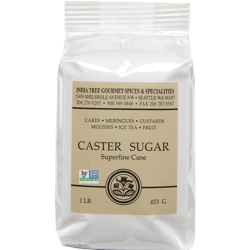 image:imageIndia Tree Superfine Caster Sugar 175 lb NonGMO GlutenFree Premium Baking amp Dessert Cane Sugar16 Ounce Pack of 6