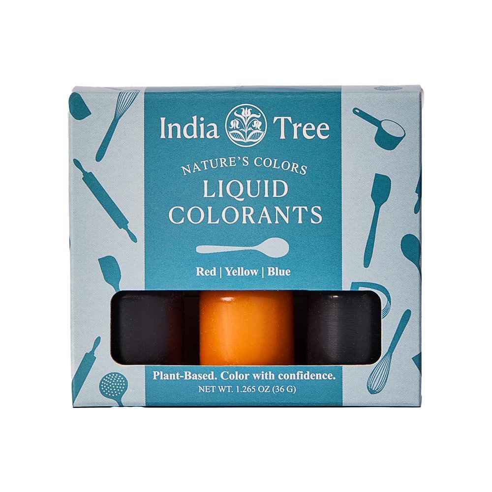 image:imageNatural Liquid Food Coloring Set PlantBased DyeFree NonGMO AllergenFree 3 Bottles Red Yellow Blue 1265 oz India Tree Natures Colors
