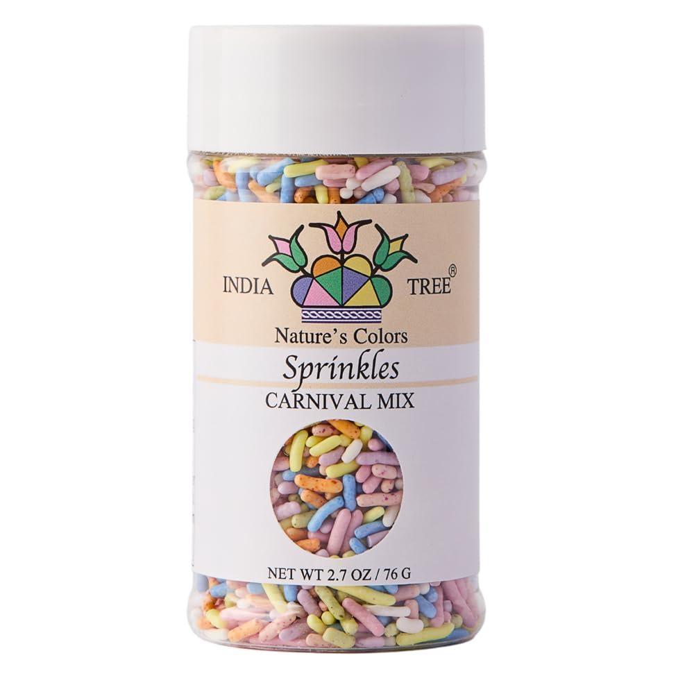 image:imagePastel Rainbow Sprinkles DyeFree AllergenFree PlantBased Colors 29 lb Canister India Tree Natures Colors27 Ounce Pack of 1