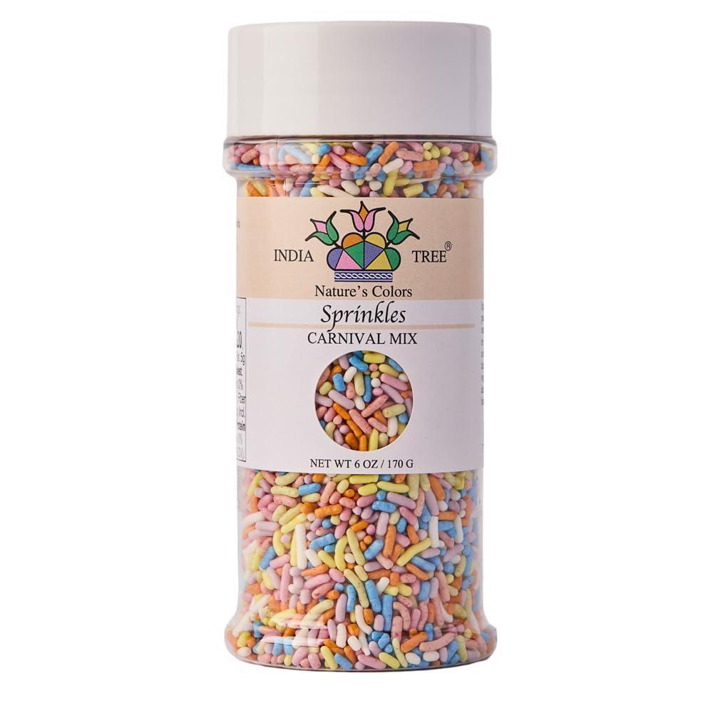 image:imagePastel Rainbow Sprinkles DyeFree AllergenFree PlantBased Colors 29 lb Canister India Tree Natures Colors6 Ounce Pack of 1
