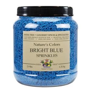 Bright Pink Sprinkles – Vegan, Non-GMO, Dye-Free, Allergen-Free, 3 oz Jar – India Tree Nature’s Colors(Bright Blue)