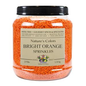 Bright Pink Sprinkles – Vegan, Non-GMO, Dye-Free, Allergen-Free, 3 oz Jar – India Tree Nature’s Colors(Bright Orange)
