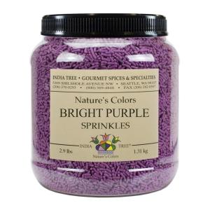Bright Pink Sprinkles – Vegan, Non-GMO, Dye-Free, Allergen-Free, 3 oz Jar – India Tree Nature’s Colors(Bright Purple)