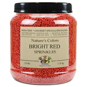 Bright Pink Sprinkles – Vegan, Non-GMO, Dye-Free, Allergen-Free, 3 oz Jar – India Tree Nature’s Colors(Bright Red)