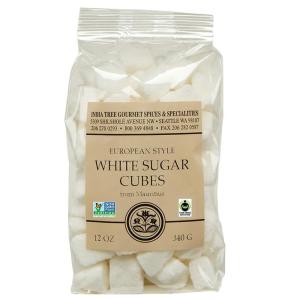 India Tree Non-GMO Fair Trade White Sugar Cubes – 1.1 lb Container – Pure Cane Sugar Rough-Cut Cubes for Coffee, Tea, Cocktails, Beverages, and Entertaining(White Sugar Cubes)