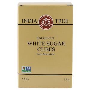 India Tree Rough Cut Mauritius White Sugar Cubes, 2.2 Pound Box, Unrefined Sugar Cube, Kosher, Non GMO