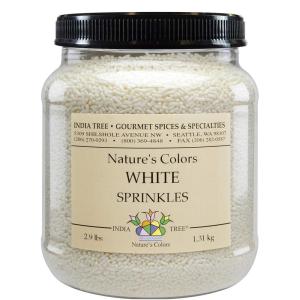 Nature’s Colors, White , Sugar Sprinkles for Baking and Decorating , 2.9 Lb Canister (Pack of 1)