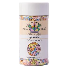 Pastel Rainbow Sprinkles – Dye-Free, Allergen-Free, Plant-Based Colors, 2.9 lb Canister – India Tree Nature’s Colors(2.7 Ounce (Pack of 1))