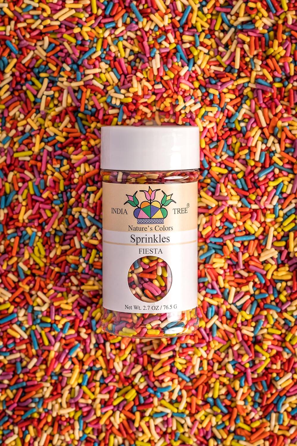 image:imageBright Rainbow Sprinkles Vegan NonGMO DyeFree AllergenFree PlantBased Colors 29 lb Canister India Tree Natures Colors Fiesta29 lb