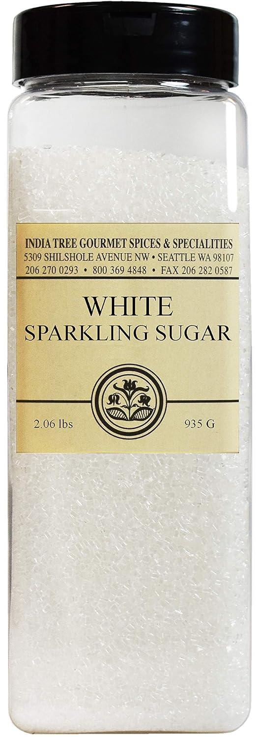 image:imageIndia Tree Gold Sparkling Sugar 75 oz Vibrant Decorating Sugar for Cakes Cookies amp Holiday DessertsWhite