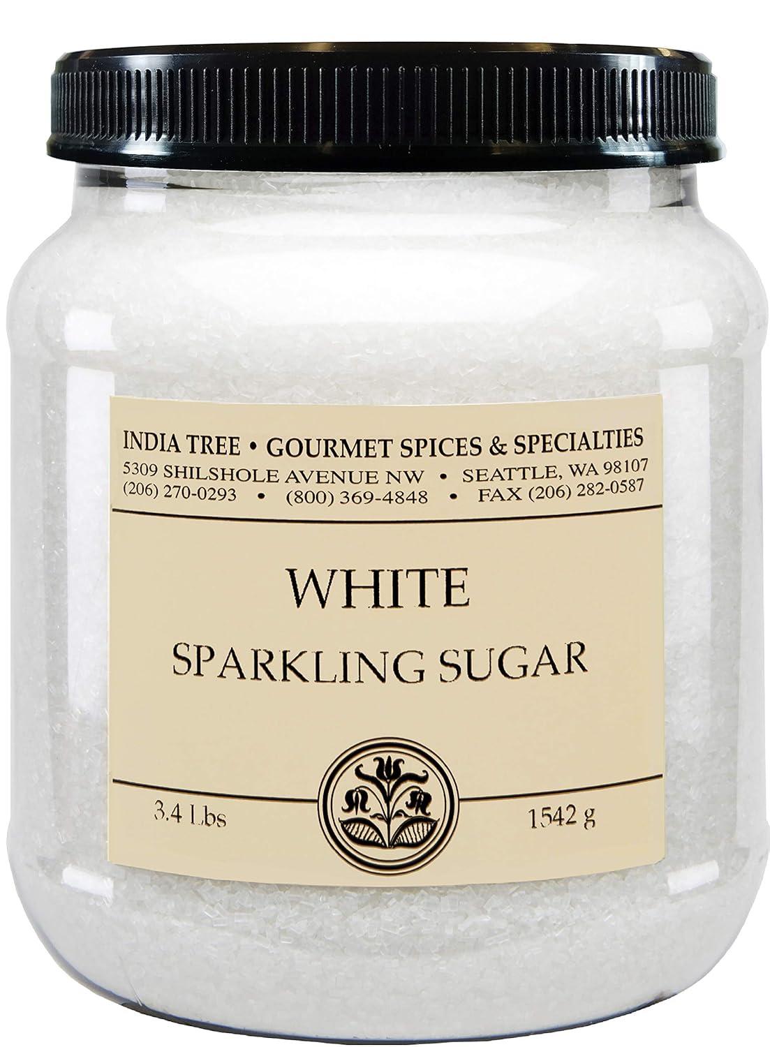 image:imageIndia Tree Gold Sparkling Sugar 75 oz Vibrant Decorating Sugar for Cakes Cookies amp Holiday DessertsWhite