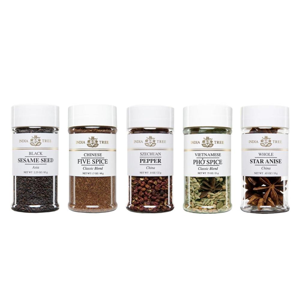 image:imageIndia Tree Mediterranean Spice Gift Pack Aleppo Pepper Sumac Zaatar Ras El Hanout and Saffron 737 Ounces TotalEast Asian Spices