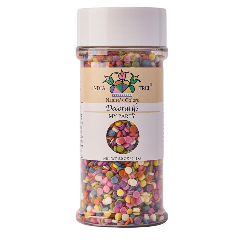image:imageIndia Tree Natures Colors Natural Rainbow Confetti Cake Decorations 23 oz Naturally Colored Baking Sprinkles for Cakes and Cookies Top 9 Allergen Free Red 3 Free Made Without Artificial Dyes50 Ounce Pack of 1