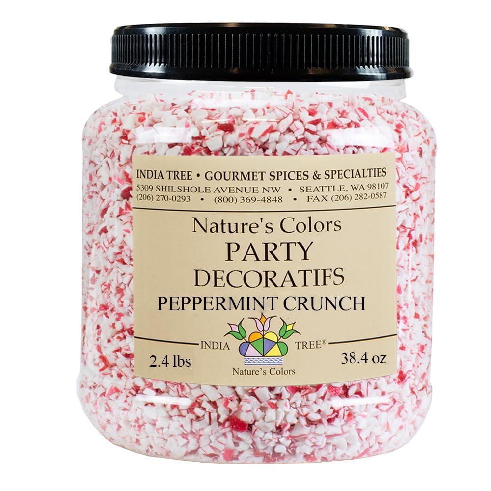 image:imageIndia Tree Peppermint Crunch DyeFree Red amp White Sprinkles for Cakes Cookies and More 15 Pound Pantry Pack Single24 Lb