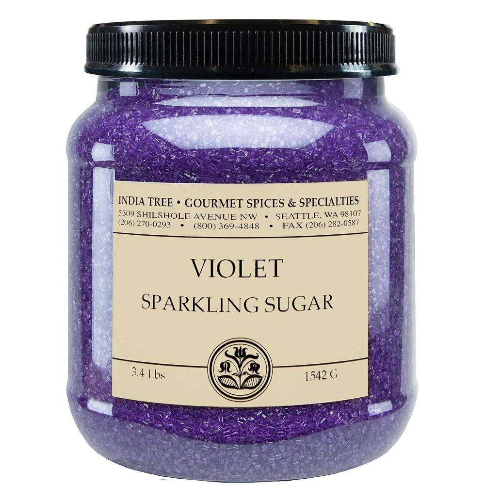 image:imageIndia Tree Ultra Violet Sparkling Sugar Canister  Shimmery Sugar Sprinkles for Baking and Decorating  34 Lb Pack of 2