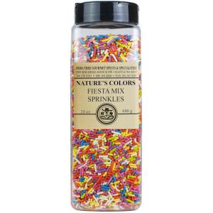 Bright Rainbow Sprinkles – Vegan, Non-GMO, Dye-Free, Allergen-Free, Plant-Based Colors, 2.9 lb Canister – India Tree Nature’s Colors Fiesta(24 oz)