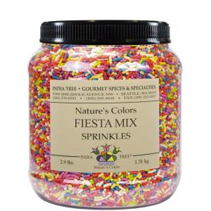 Bright Rainbow Sprinkles – Vegan, Non-GMO, Dye-Free, Allergen-Free, Plant-Based Colors, 2.9 lb Canister – India Tree Nature’s Colors Fiesta(2.9 lb)