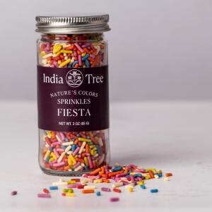 Bright Rainbow Sprinkles – Vegan, Non-GMO, Dye-Free, Allergen-Free, Plant-Based Colors, 2.9 lb Canister – India Tree Nature’s Colors Fiesta(3.0 oz)
