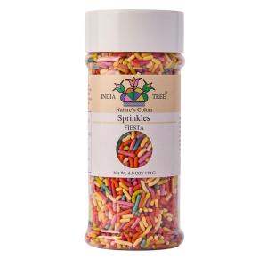 Bright Rainbow Sprinkles – Vegan, Non-GMO, Dye-Free, Allergen-Free, Plant-Based Colors, 2.9 lb Canister – India Tree Nature’s Colors Fiesta(6.0 oz)