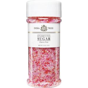 India Tree Cherry Pink Blend Sparkling Sugar, 7.5 oz | Vibrant Pink, Red, Orange & White Decorating Sugar Mix