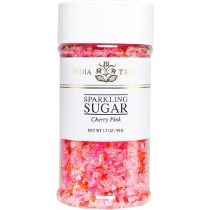 India Tree Gold Sparkling Sugar, 7.5 oz | Vibrant Decorating Sugar for Cakes, Cookies & Holiday Desserts(Cherry Pink)