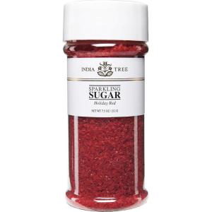 India Tree Gold Sparkling Sugar, 7.5 oz | Vibrant Decorating Sugar for Cakes, Cookies & Holiday Desserts(Holiday Red)