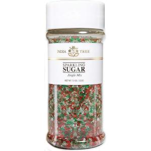 India Tree Gold Sparkling Sugar, 7.5 oz | Vibrant Decorating Sugar for Cakes, Cookies & Holiday Desserts(Jingle Mix)