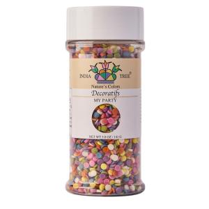 India Tree Nature’s Colors Natural Rainbow Confetti Cake Decorations, 2.3 oz | Naturally Colored Baking Sprinkles for Cakes and Cookies, Top 9 Allergen Free, Red 3 Free, Made Without Artificial Dyes(5.0 Ounce (Pack of 1))