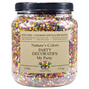 India Tree Nature’s Colors Natural Rainbow Confetti Cake Decorations, 2.3 oz | Naturally Colored Baking Sprinkles for Cakes and Cookies, Top 9 Allergen Free, Red 3 Free, Made Without Artificial Dyes(2.4 Ounce (Pack of 1))