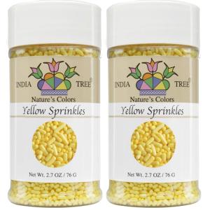 India Tree Nature’s Colors, Yellow, Sugar Sprinkles for Baking and Decorating, Small, 2.7 Oz Jar (Pack of 1)(2.7 Ounce (Pack of 2))