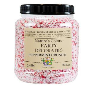 India Tree Peppermint Crunch | Dye-Free Red & White Sprinkles for Cakes, Cookies, and More | 1.5 Pound Pantry Pack, Single(2.4 Lb)