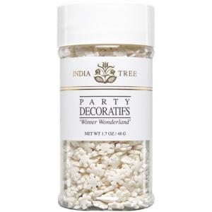 India Tree Winter Wonderland White Snowflake Sprinkles, 1.7 oz Jar (2-Pack) | Edible Snowflakes for Holiday & Winter Baking