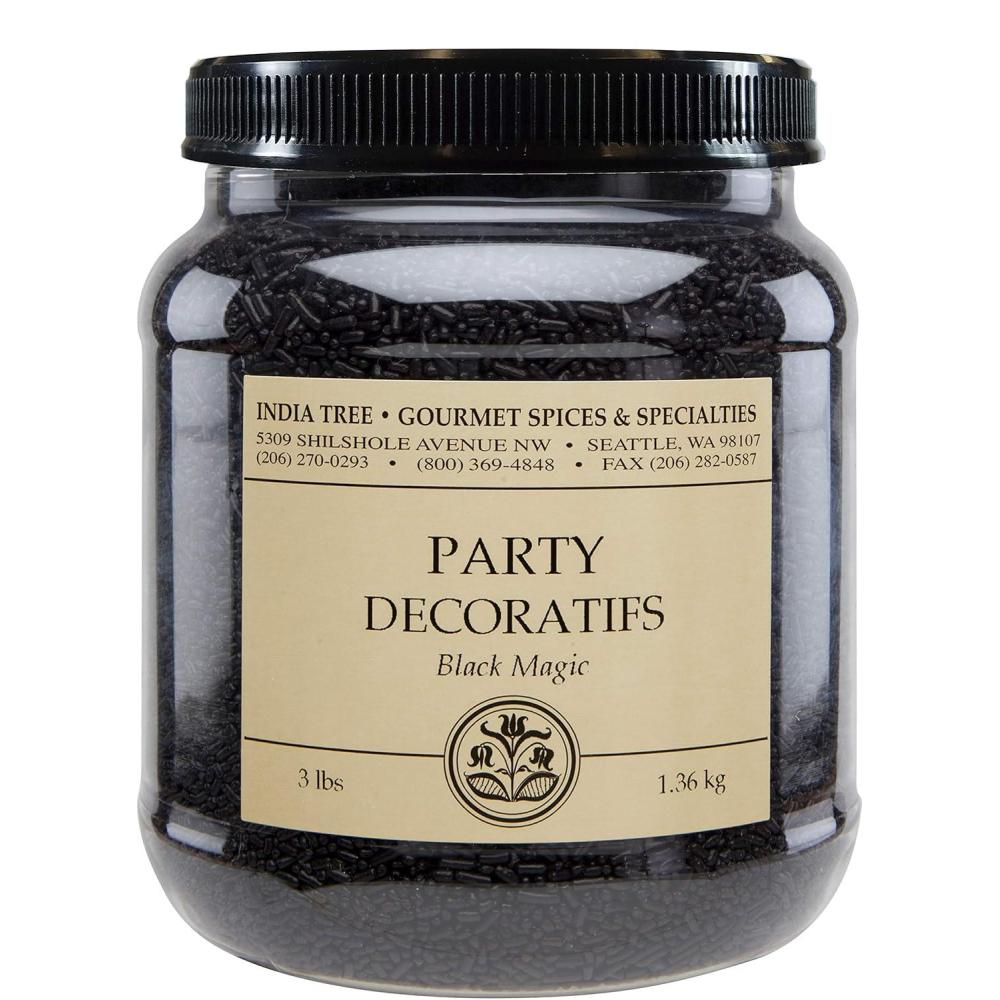 image:imageIndia Tree Black Magic Sugar Sprinkles Canister Party Decoratifs for Baking and Decorating 30 Lb Pack of 1